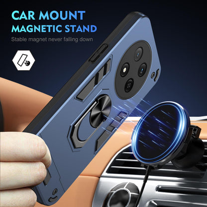 Honor X9c Shockproof Metal Ring Holder Phone Case with 360 degrees Rotating Kickstand, Ultra Slim Protective Cover, Raised Camera Guard, PC Silicone Armour Shell, Anti-Scratch Back & Edge Protection