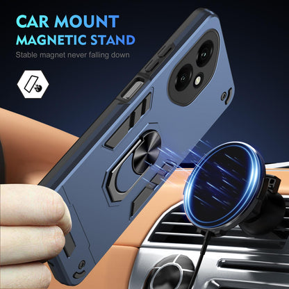 Honor 400 156.5mm Shockproof Metal Ring Holder Phone Case with 360 degrees Rotating Kickstand, Ultra Slim Protective Cover, Raised Camera Guard, PC Silicone Armour Shell, Anti-Scratch Back & Edge Protection