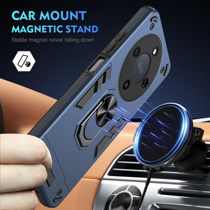 Honor X9d Shockproof Metal Ring Holder Phone Case with 360 degrees Rotating Kickstand, Ultra Slim Protective Cover, Raised Camera Guard, PC Silicone Armour Shell, Anti-Scratch Back & Edge Protection