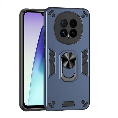 Honor Magic8 Shockproof Metal Ring Holder Phone Case with 360 degrees Rotating Kickstand, Ultra Slim Protective Cover, Raised Camera Guard, PC Silicone Armour Shell, Anti-Scratch Back & Edge Protection