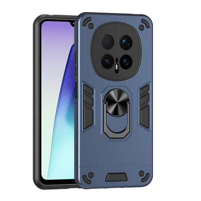 Honor Magic8 Pro Shockproof Metal Ring Holder Phone Case with 360 degrees Rotating Kickstand, Ultra Slim Protective Cover, Raised Camera Guard, PC Silicone Armour Shell, Anti-Scratch Back & Edge Protection