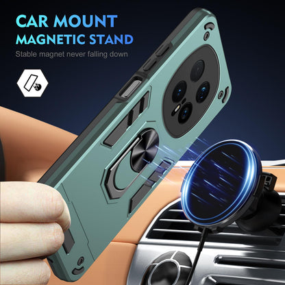 Honor Magic8 Pro Shockproof Metal Ring Holder Phone Case with 360 degrees Rotating Kickstand, Ultra Slim Protective Cover, Raised Camera Guard, PC Silicone Armour Shell, Anti-Scratch Back & Edge Protection