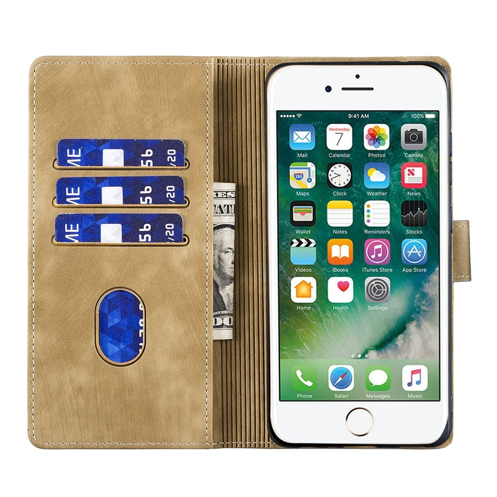 iPhone 7 Pen Heart Cat Embossed Leather Phone Case with Wear-Resistant TPU+PU, Lightweight Wallet Stand Function, and Precise Cutouts for Ultimate Protection