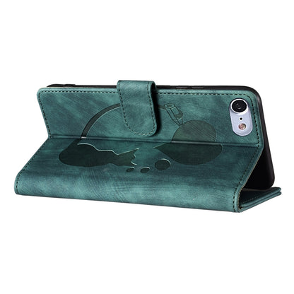 iPhone 8 Pen Heart Cat Embossed Leather Phone Case with Wear-Resistant TPU+PU, Lightweight Wallet Stand Function, and Precise Cutouts for Ultimate Protection