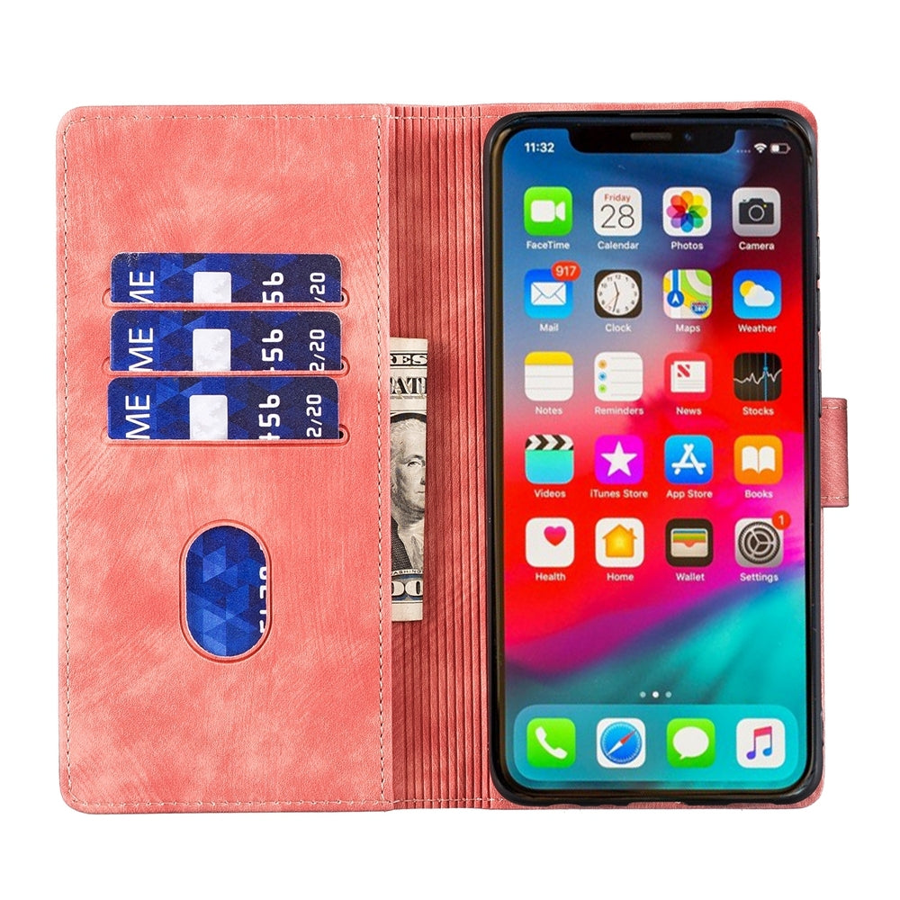 iPhone X Pen Heart Cat Embossed Leather Phone Case with Wear-Resistant TPU+PU, Lightweight Wallet Stand Function, and Precise Cutouts for Ultimate Protection
