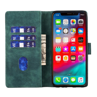 iPhone XS Pen Heart Cat Embossed Leather Phone Case with Wear-Resistant TPU+PU, Lightweight Wallet Stand Function, and Precise Cutouts for Ultimate Protection