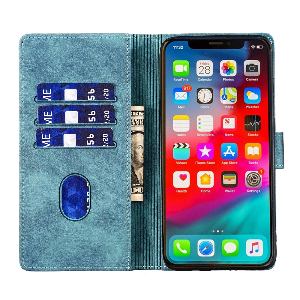 iPhone X Pen Heart Cat Embossed Leather Phone Case with Wear-Resistant TPU+PU, Lightweight Wallet Stand Function, and Precise Cutouts for Ultimate Protection