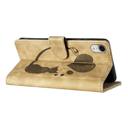 iPhone XR Pen Heart Cat Embossed Leather Phone Case with Wear-Resistant TPU+PU, Lightweight Wallet Stand Function, and Precise Cutouts for Ultimate Protection