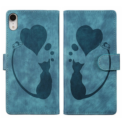 iPhone XR Pen Heart Cat Embossed Leather Phone Case with Wear-Resistant TPU+PU, Lightweight Wallet Stand Function, and Precise Cutouts for Ultimate Protection