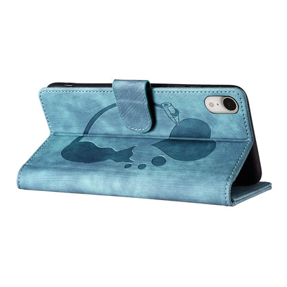 iPhone XR Pen Heart Cat Embossed Leather Phone Case with Wear-Resistant TPU+PU, Lightweight Wallet Stand Function, and Precise Cutouts for Ultimate Protection