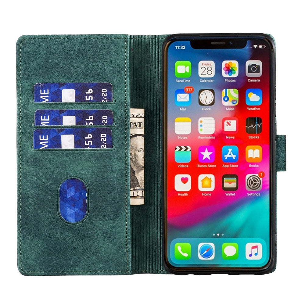 iPhone XS Max Pen Heart Cat Embossed Leather Phone Case with Wear-Resistant TPU+PU, Lightweight Wallet Stand Function, and Precise Cutouts for Ultimate Protection