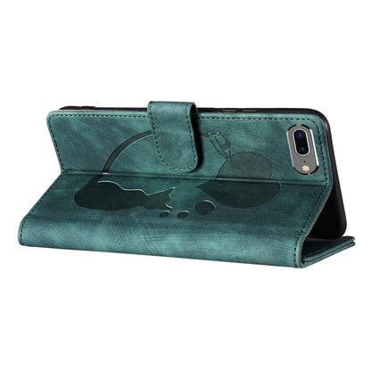 iPhone 8 Plus Pen Heart Cat Embossed Leather Phone Case with Wear-Resistant TPU+PU, Lightweight Wallet Stand Function, and Precise Cutouts for Ultimate Protection