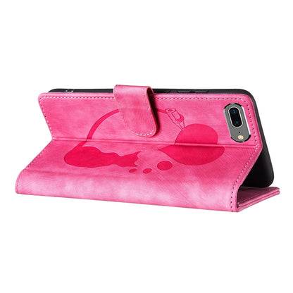 iPhone 7 Plus Pen Heart Cat Embossed Leather Phone Case with Wear-Resistant TPU+PU, Lightweight Wallet Stand Function, and Precise Cutouts for Ultimate Protection