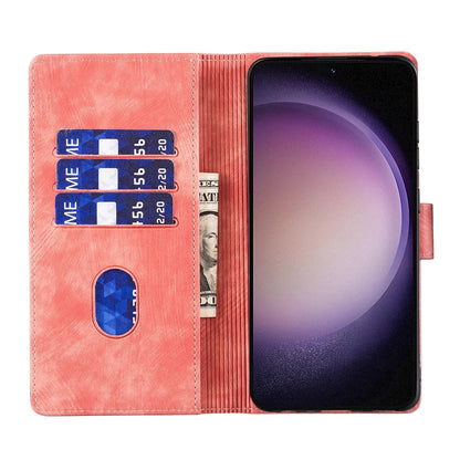 Samsung Galaxy S23 5G Pen Heart Cat Embossed Leather Phone Case with Wear-Resistant TPU+PU, Lightweight Wallet Stand Function, and Precise Cutouts for Ultimate Protection