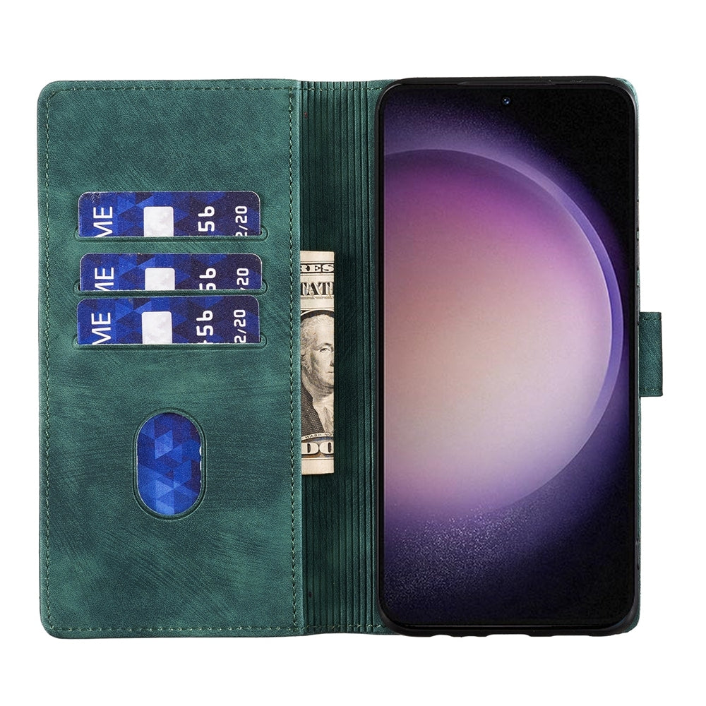 Samsung Galaxy S23 5G Pen Heart Cat Embossed Leather Phone Case with Wear-Resistant TPU+PU, Lightweight Wallet Stand Function, and Precise Cutouts for Ultimate Protection