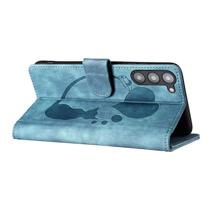 Samsung Galaxy S23 5G Pen Heart Cat Embossed Leather Phone Case with Wear-Resistant TPU+PU, Lightweight Wallet Stand Function, and Precise Cutouts for Ultimate Protection