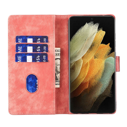 Samsung Galaxy S21 Ultra 5G Pen Heart Cat Embossed Leather Phone Case with Wear-Resistant TPU+PU, Lightweight Wallet Stand Function, and Precise Cutouts for Ultimate Protection