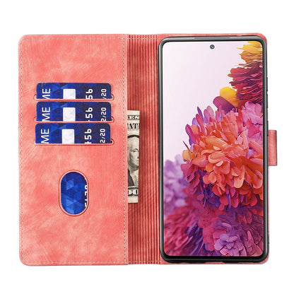 Samsung Galaxy S20 FE 5G Pen Heart Cat Embossed Leather Phone Case with Wear-Resistant TPU+PU, Lightweight Wallet Stand Function, and Precise Cutouts for Ultimate Protection