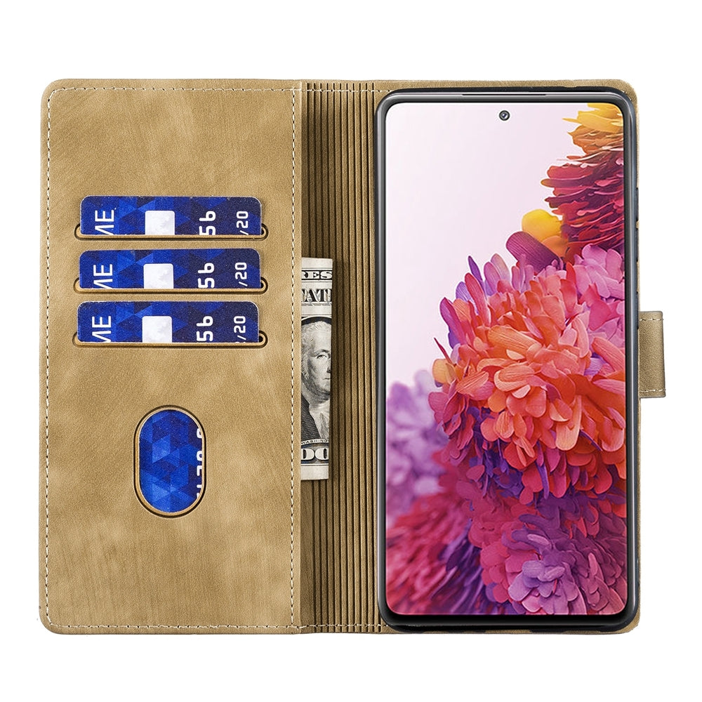 Samsung Galaxy S20 FE 5G Pen Heart Cat Embossed Leather Phone Case with Wear-Resistant TPU+PU, Lightweight Wallet Stand Function, and Precise Cutouts for Ultimate Protection