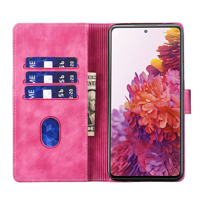 Samsung Galaxy S20 FE 5G Pen Heart Cat Embossed Leather Phone Case with Wear-Resistant TPU+PU, Lightweight Wallet Stand Function, and Precise Cutouts for Ultimate Protection