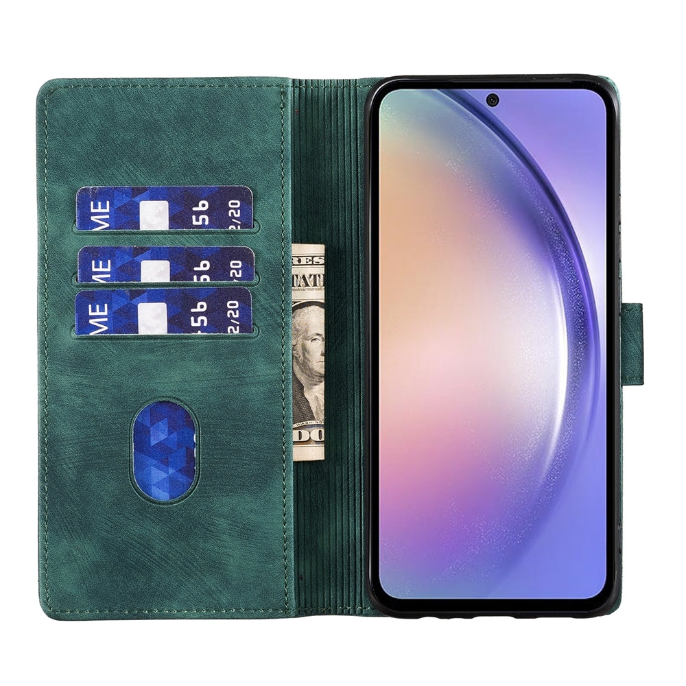 Samsung Galaxy A54 5G Pen Heart Cat Embossed Leather Phone Case with Wear-Resistant TPU+PU, Lightweight Wallet Stand Function, and Precise Cutouts for Ultimate Protection