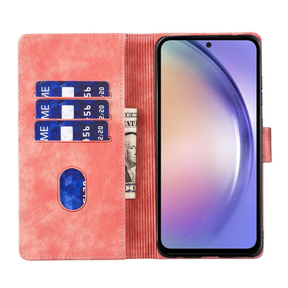 Samsung Galaxy A52s 5G Pen Heart Cat Embossed Leather Phone Case with Wear-Resistant TPU+PU, Lightweight Wallet Stand Function, and Precise Cutouts for Ultimate Protection