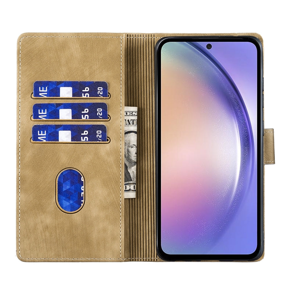 Samsung Galaxy A52 5G Pen Heart Cat Embossed Leather Phone Case with Wear-Resistant TPU+PU, Lightweight Wallet Stand Function, and Precise Cutouts for Ultimate Protection