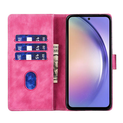 Samsung Galaxy A52 5G Pen Heart Cat Embossed Leather Phone Case with Wear-Resistant TPU+PU, Lightweight Wallet Stand Function, and Precise Cutouts for Ultimate Protection