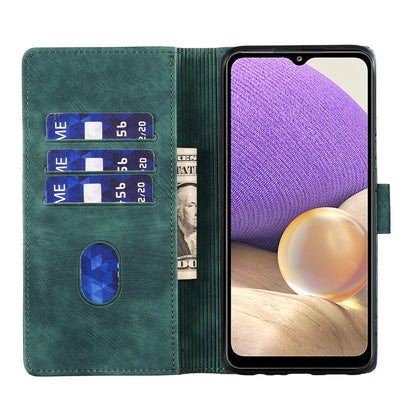 Samsung Galaxy A32 5G Pen Heart Cat Embossed Leather Phone Case with Wear-Resistant TPU+PU, Lightweight Wallet Stand Function, and Precise Cutouts for Ultimate Protection