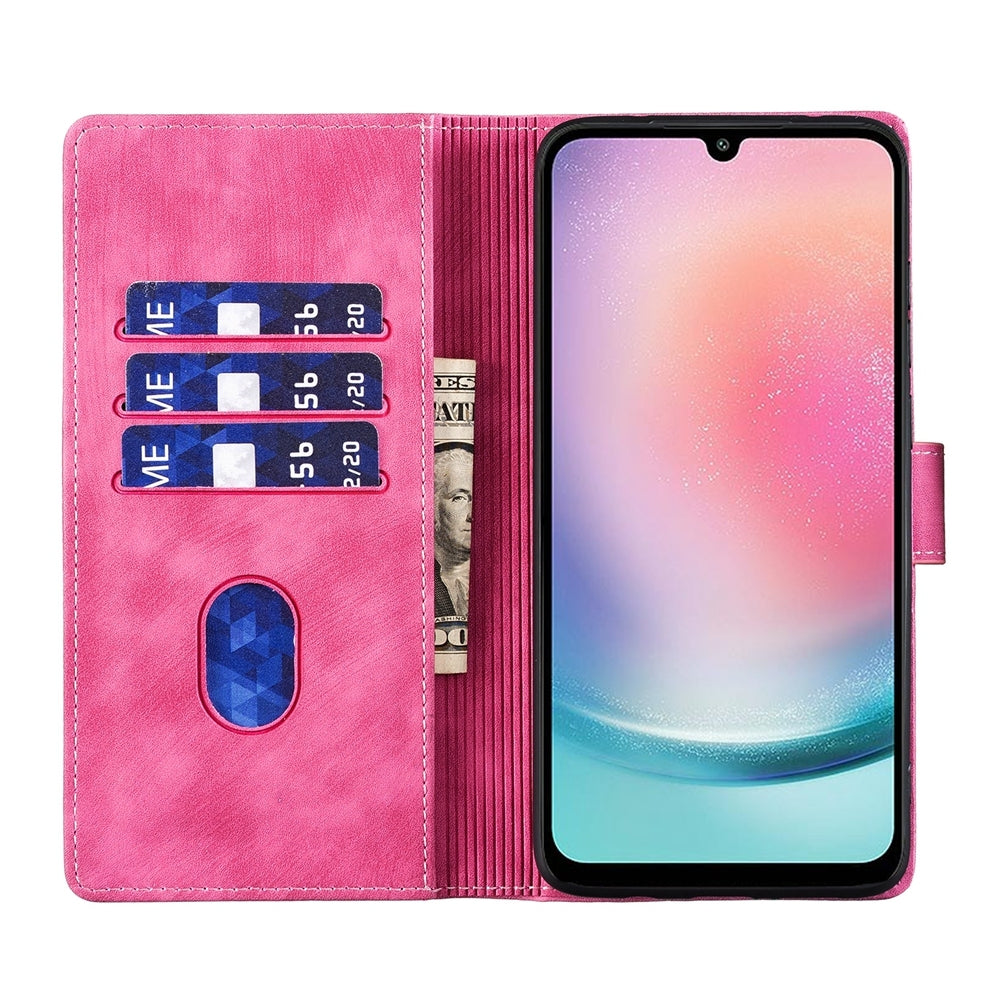 Samsung Galaxy A25 5G Pen Heart Cat Embossed Leather Phone Case with Wear-Resistant TPU+PU, Lightweight Wallet Stand Function, and Precise Cutouts for Ultimate Protection