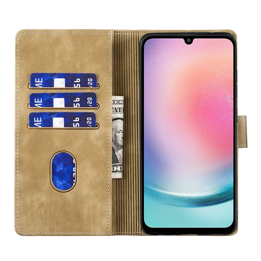 Samsung Galaxy A24 4G Pen Heart Cat Embossed Leather Phone Case with Wear-Resistant TPU+PU, Lightweight Wallet Stand Function, and Precise Cutouts for Ultimate Protection