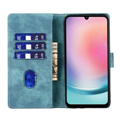 Samsung Galaxy A24 4G Pen Heart Cat Embossed Leather Phone Case with Wear-Resistant TPU+PU, Lightweight Wallet Stand Function, and Precise Cutouts for Ultimate Protection