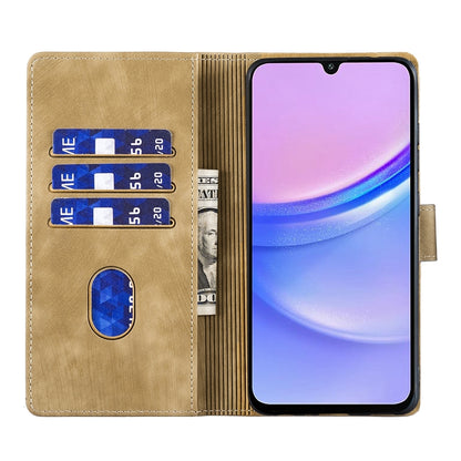 Samsung Galaxy A15 5G Pen Heart Cat Embossed Leather Phone Case with Wear-Resistant TPU+PU, Lightweight Wallet Stand Function, and Precise Cutouts for Ultimate Protection