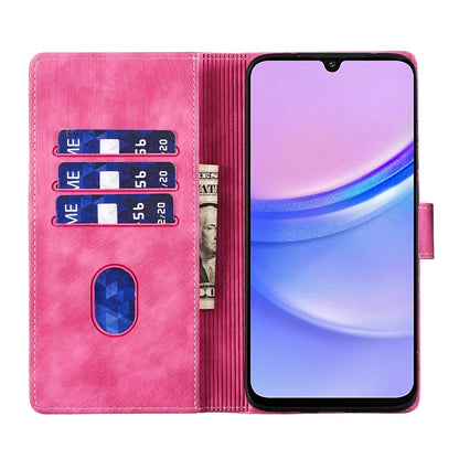 Samsung Galaxy A15 5G Pen Heart Cat Embossed Leather Phone Case with Wear-Resistant TPU+PU, Lightweight Wallet Stand Function, and Precise Cutouts for Ultimate Protection