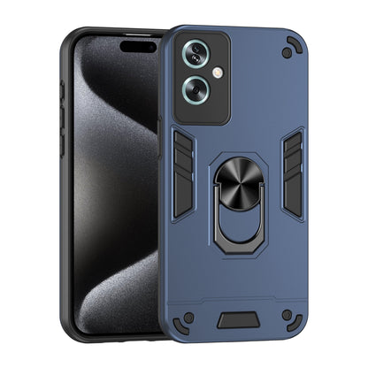 OPPO A79 5G Shockproof Metal Ring Holder Phone Case with 360 degrees Rotating Kickstand, Ultra Slim Protective Cover, Raised Camera Guard, PC Silicone Armour Shell, Anti-Scratch Back & Edge Protection