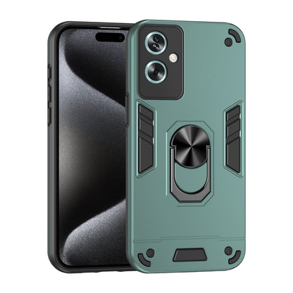 OPPO A79 5G Shockproof Metal Ring Holder Phone Case with 360 degrees Rotating Kickstand, Ultra Slim Protective Cover, Raised Camera Guard, PC Silicone Armour Shell, Anti-Scratch Back & Edge Protection