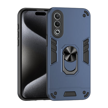 OPPO K12x Shockproof Metal Ring Holder Phone Case with 360 degrees Rotating Kickstand, Ultra Slim Protective Cover, Raised Camera Guard, PC Silicone Armour Shell, Anti-Scratch Back & Edge Protection