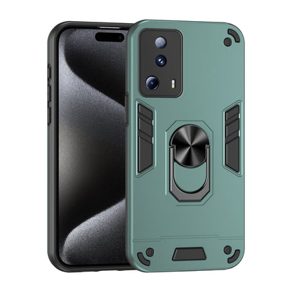 Xiaomi 13 Lite Shockproof Metal Ring Holder Phone Case with 360 degrees Rotating Kickstand, Ultra Slim Protective Cover, Raised Camera Guard, PC Silicone Armour Shell, Anti-Scratch Back & Edge Protection