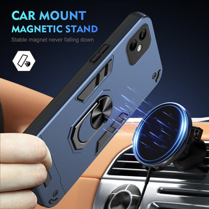 Samsung Galaxy A05 Shockproof Metal Ring Holder Phone Case with 360 degrees Rotating Kickstand, Ultra Slim Protective Cover, Raised Camera Guard, PC Silicone Armour Shell, Anti-Scratch Back & Edge Protection