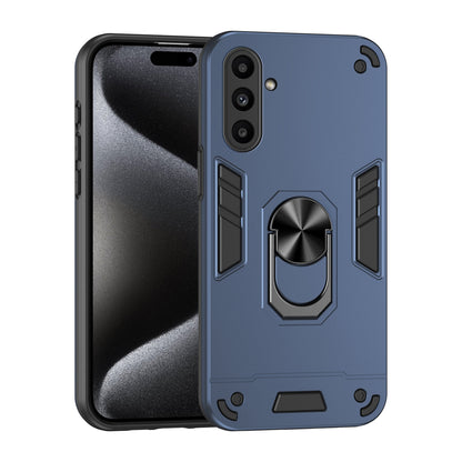 Samsung Galaxy A14 Shockproof Metal Ring Holder Phone Case with 360 degrees Rotating Kickstand, Ultra Slim Protective Cover, Raised Camera Guard, PC Silicone Armour Shell, Anti-Scratch Back & Edge Protection