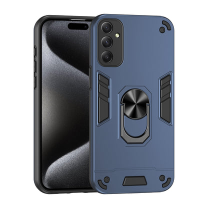 Samsung Galaxy A34 5G Shockproof Metal Ring Holder Phone Case with 360 degrees Rotating Kickstand, Ultra Slim Protective Cover, Raised Camera Guard, PC Silicone Armour Shell, Anti-Scratch Back & Edge Protection