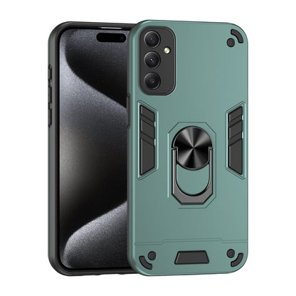 Samsung Galaxy A34 5G Shockproof Metal Ring Holder Phone Case with 360 degrees Rotating Kickstand, Ultra Slim Protective Cover, Raised Camera Guard, PC Silicone Armour Shell, Anti-Scratch Back & Edge Protection