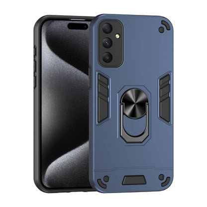 Samsung Galaxy A35 Shockproof Metal Ring Holder Phone Case with 360 degrees Rotating Kickstand, Ultra Slim Protective Cover, Raised Camera Guard, PC Silicone Armour Shell, Anti-Scratch Back & Edge Protection