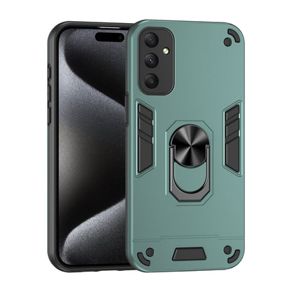 Samsung Galaxy A35 Shockproof Metal Ring Holder Phone Case with 360 degrees Rotating Kickstand, Ultra Slim Protective Cover, Raised Camera Guard, PC Silicone Armour Shell, Anti-Scratch Back & Edge Protection