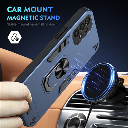 Samsung Galaxy A53 5G Shockproof Metal Ring Holder Phone Case with 360 degrees Rotating Kickstand, Ultra Slim Protective Cover, Raised Camera Guard, PC Silicone Armour Shell, Anti-Scratch Back & Edge Protection