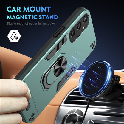 Samsung Galaxy S24+ 5G Shockproof Metal Ring Holder Phone Case with 360 degrees Rotating Kickstand, Ultra Slim Protective Cover, Raised Camera Guard, PC Silicone Armour Shell, Anti-Scratch Back & Edge Protection