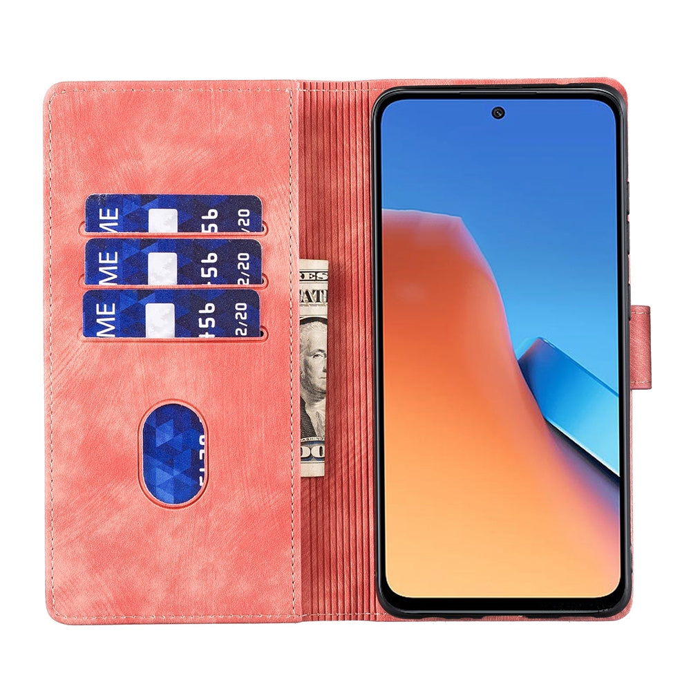 Xiaomi Redmi 12 Pen Heart Cat Embossed Leather Phone Case with Wear-Resistant TPU+PU, Lightweight Wallet Stand Function, and Precise Cutouts for Ultimate Protection