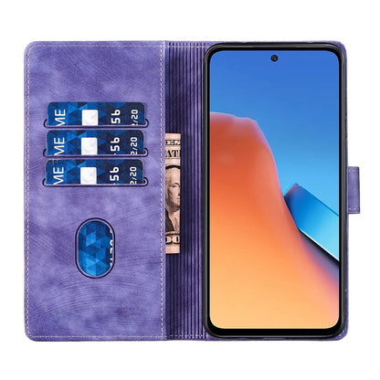 Xiaomi Redmi 12 Pen Heart Cat Embossed Leather Phone Case with Wear-Resistant TPU+PU, Lightweight Wallet Stand Function, and Precise Cutouts for Ultimate Protection