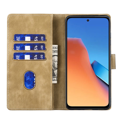 Xiaomi Redmi 12 Pen Heart Cat Embossed Leather Phone Case with Wear-Resistant TPU+PU, Lightweight Wallet Stand Function, and Precise Cutouts for Ultimate Protection