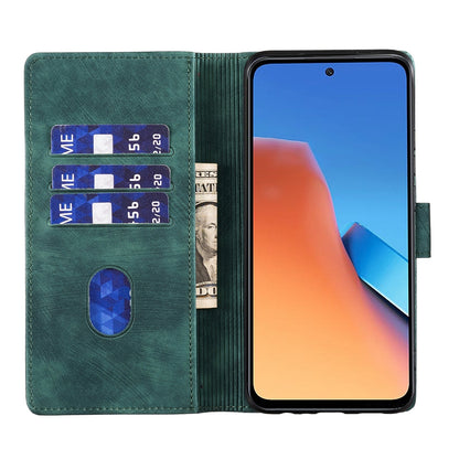 Xiaomi Redmi 12 Pen Heart Cat Embossed Leather Phone Case with Wear-Resistant TPU+PU, Lightweight Wallet Stand Function, and Precise Cutouts for Ultimate Protection